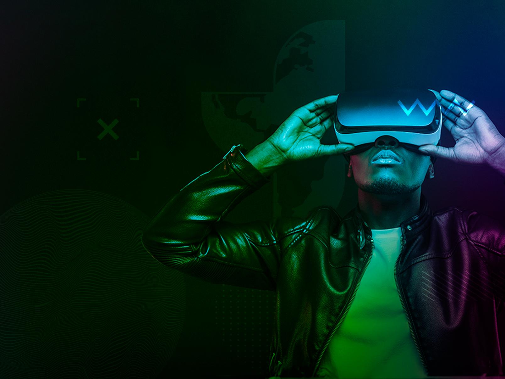 Banner tecnológico para ressaltar a realidade virtual